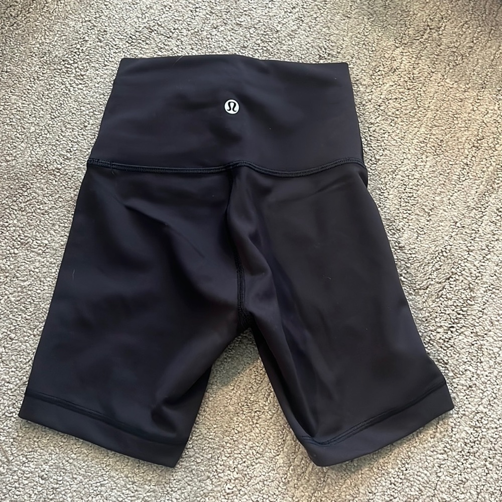 Lulu Lemon High Rise Biker Shorts 6” Wunder Train
